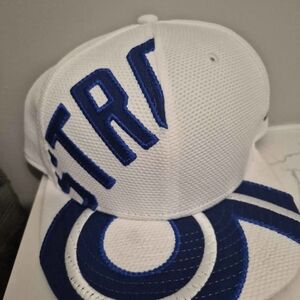 White and Blue Baseball Cap